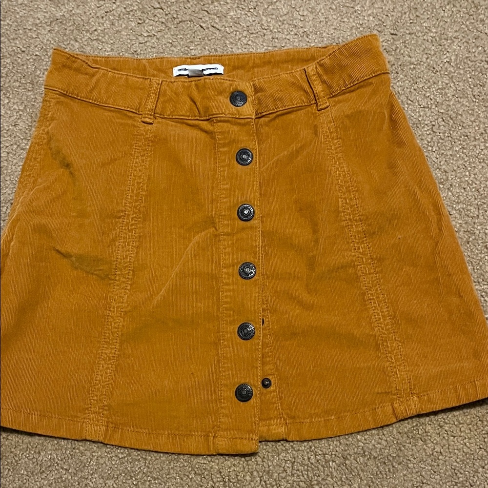 American Eagle Outfitters Button-Front Skirt in Brown